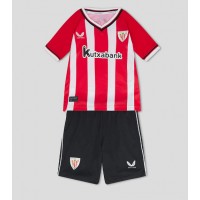 Camisa de Futebol Athletic Bilbao Equipamento Principal Infantil 2023-24 Manga Curta (+ Calças curtas)